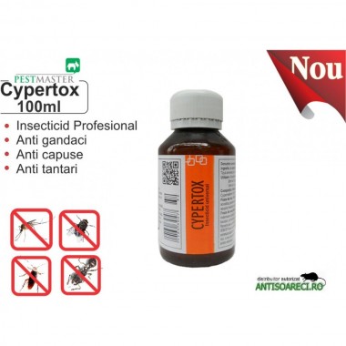 Insecticid profesional impotriva gandacilor, puricilor, mustelor, tantarilor - Cypertox 100ml